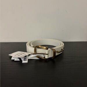 Nordstrom White Belt with Gold Buckle
